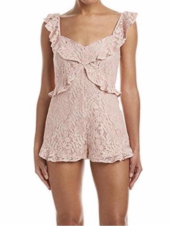 BCBGeneration Pants - BCBG 🌸 Dusty Rose Lace Ruffled Romper
